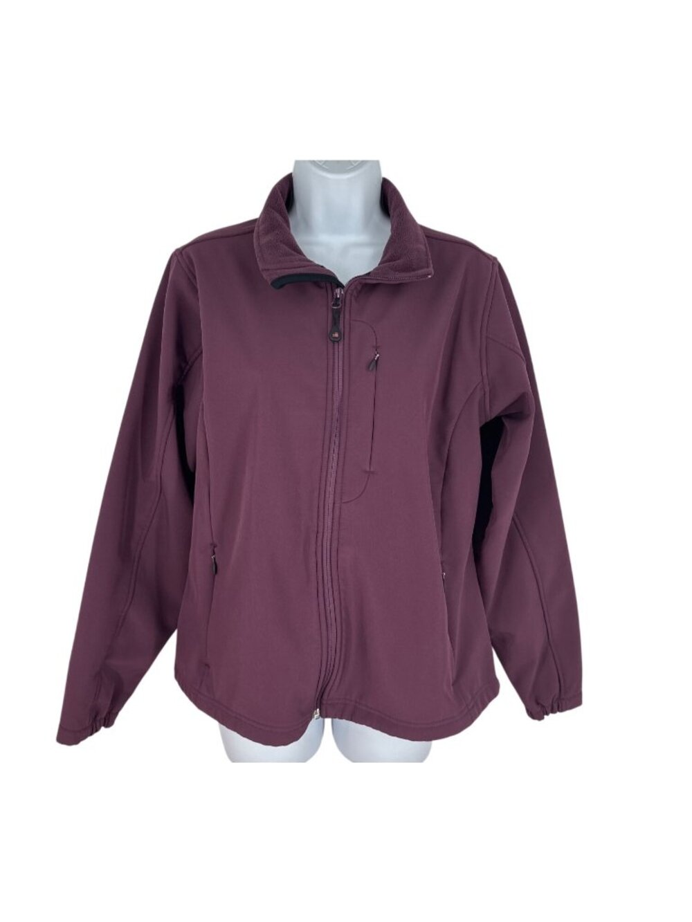 Woolrich Women's Plum Softshell Jacket Fleece Lining & Zip Pockets Size L